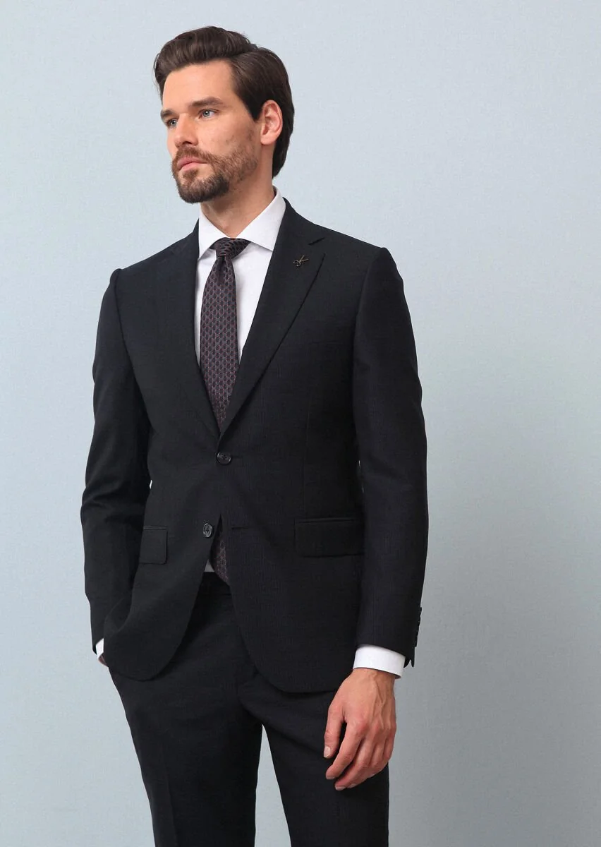 Hard Coal Micro Thin&Taller Slim Fit 100% Wool Suit - 2