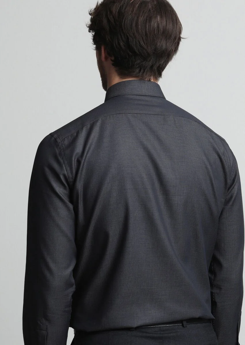 Hard Coal Micro Weaving Classical 100% Cotton Shirt - 4