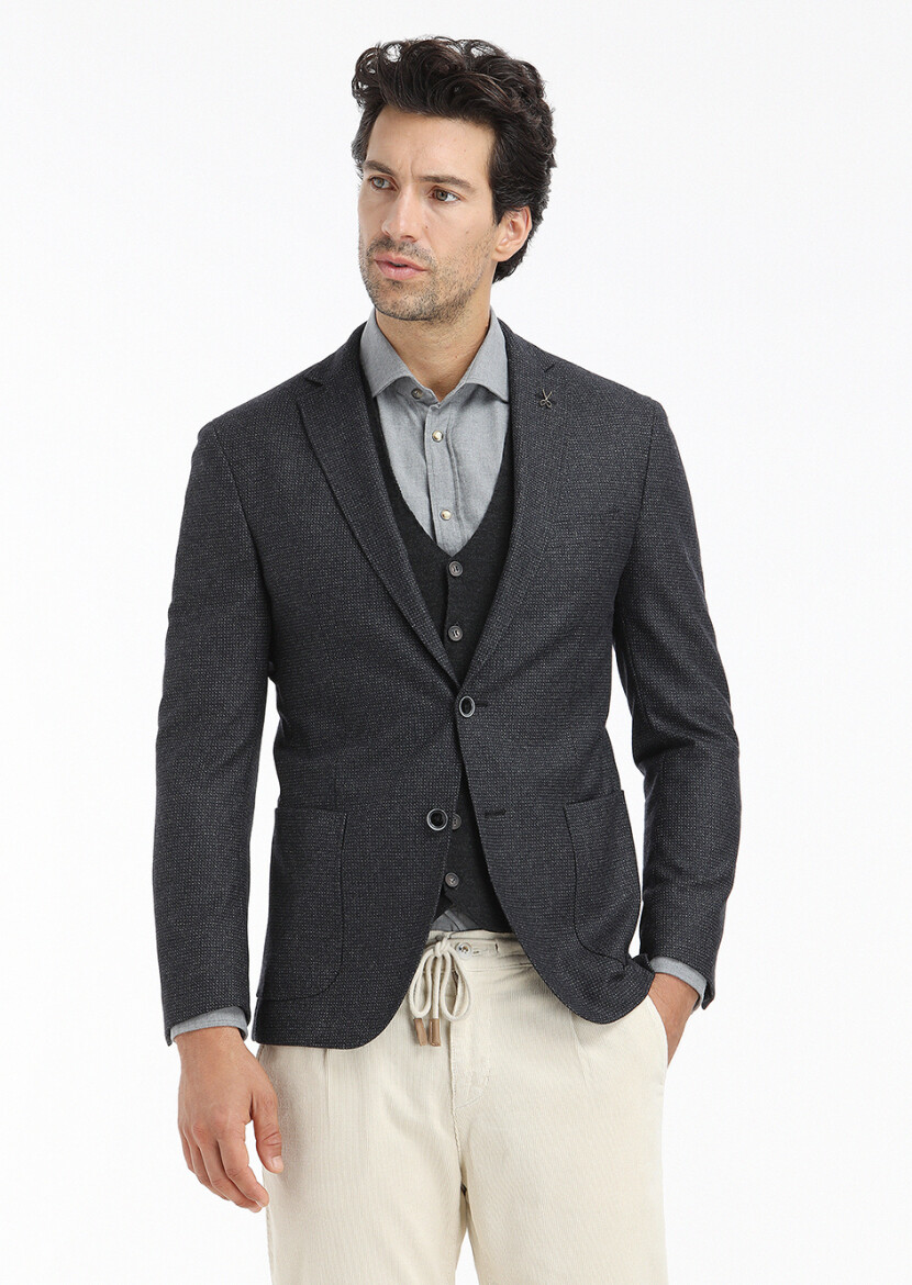 Hard Coal Micro Zeroweight Slim Fit Wool Blended Jacket - 2
