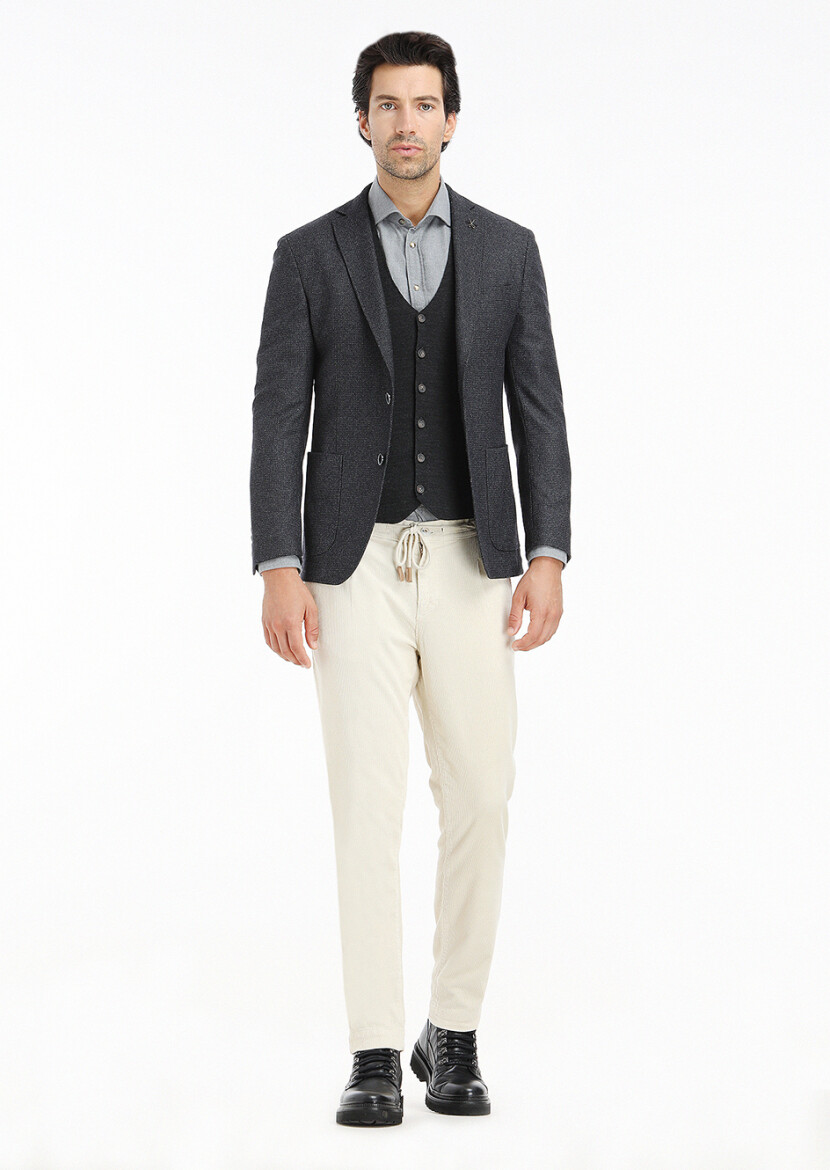 Hard Coal Micro Zeroweight Slim Fit Wool Blended Jacket - 4