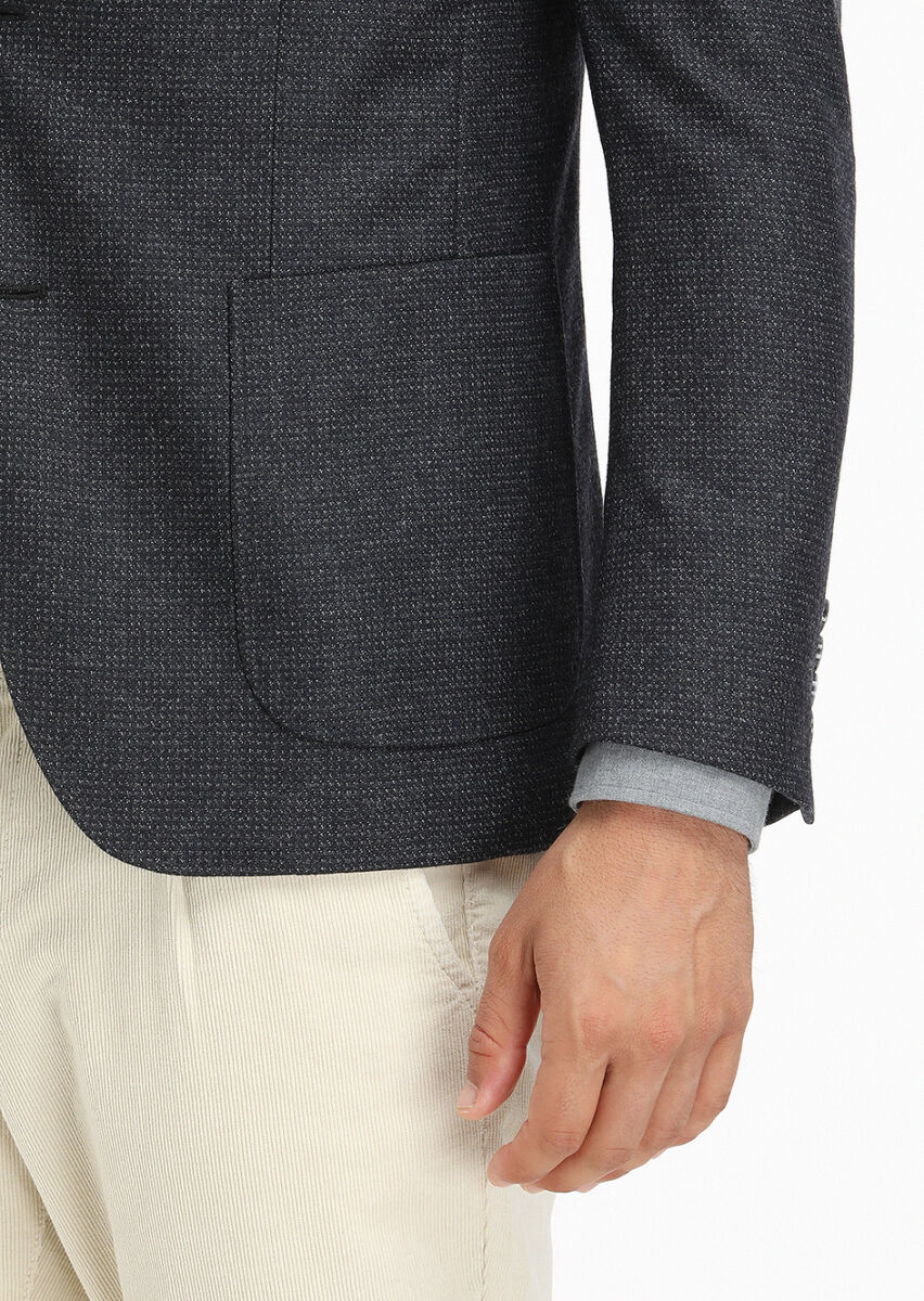 Hard Coal Micro Zeroweight Slim Fit Wool Blended Jacket - 6