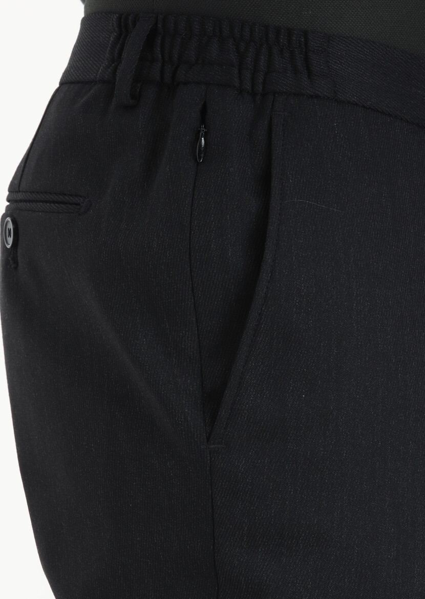 Hard Coal Patterned Modern Fit Wool Blended Suit - 5