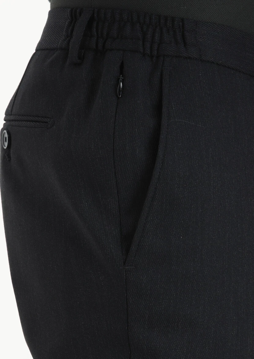 Hard Coal Patterned Modern Fit Wool Blended Suit - 5