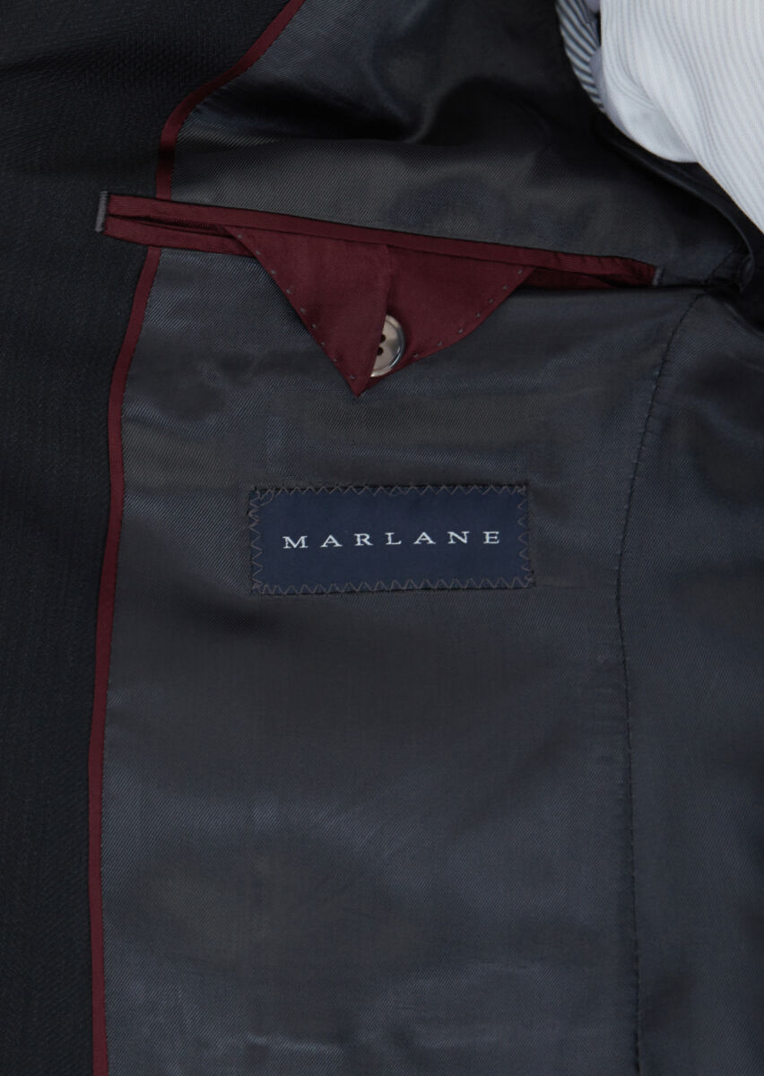 Hard Coal Patterned Modern Fit Wool Blended Suit - 6