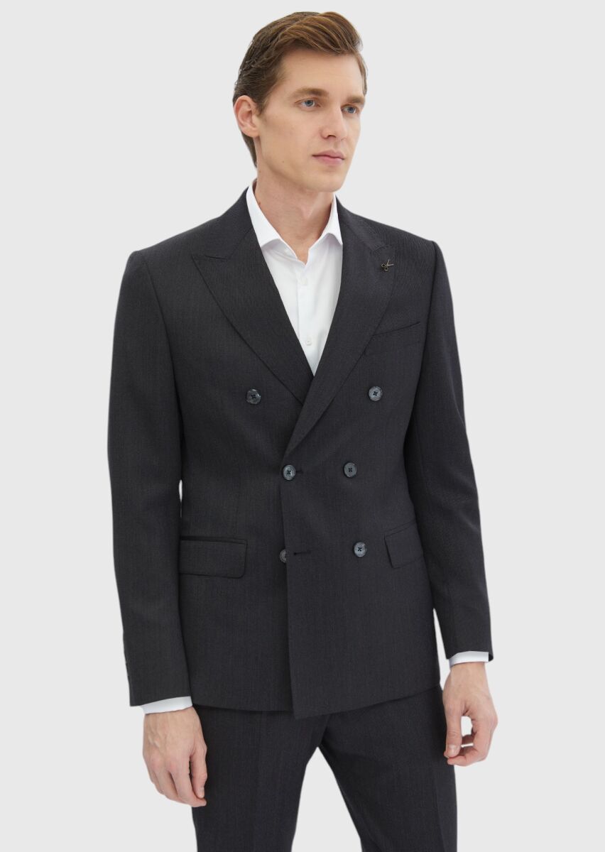 Hard Coal Plain 100% Wool Suit - 4