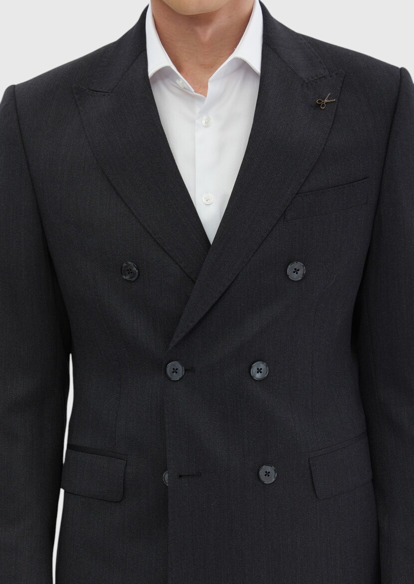 Hard Coal Plain 100% Wool Suit - 5