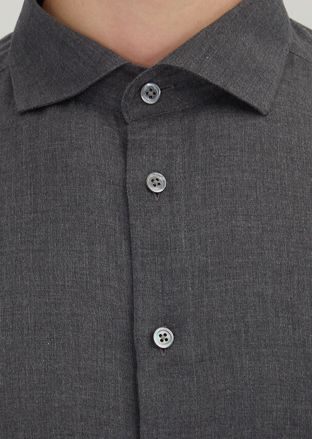 Hard Coal Plain Casual Fit Weaving Casual 100% Cotton Shirt - 4