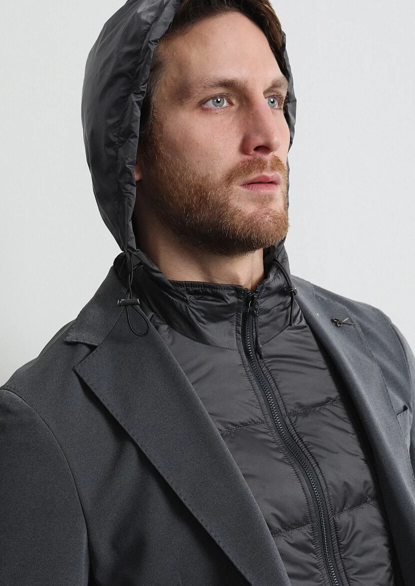 Hard Coal Plain Comfort Fit Suit - 3