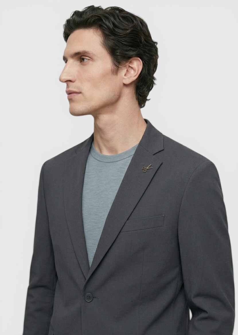 Hard Coal Plain Comfort Fit Suit - RAMSEY