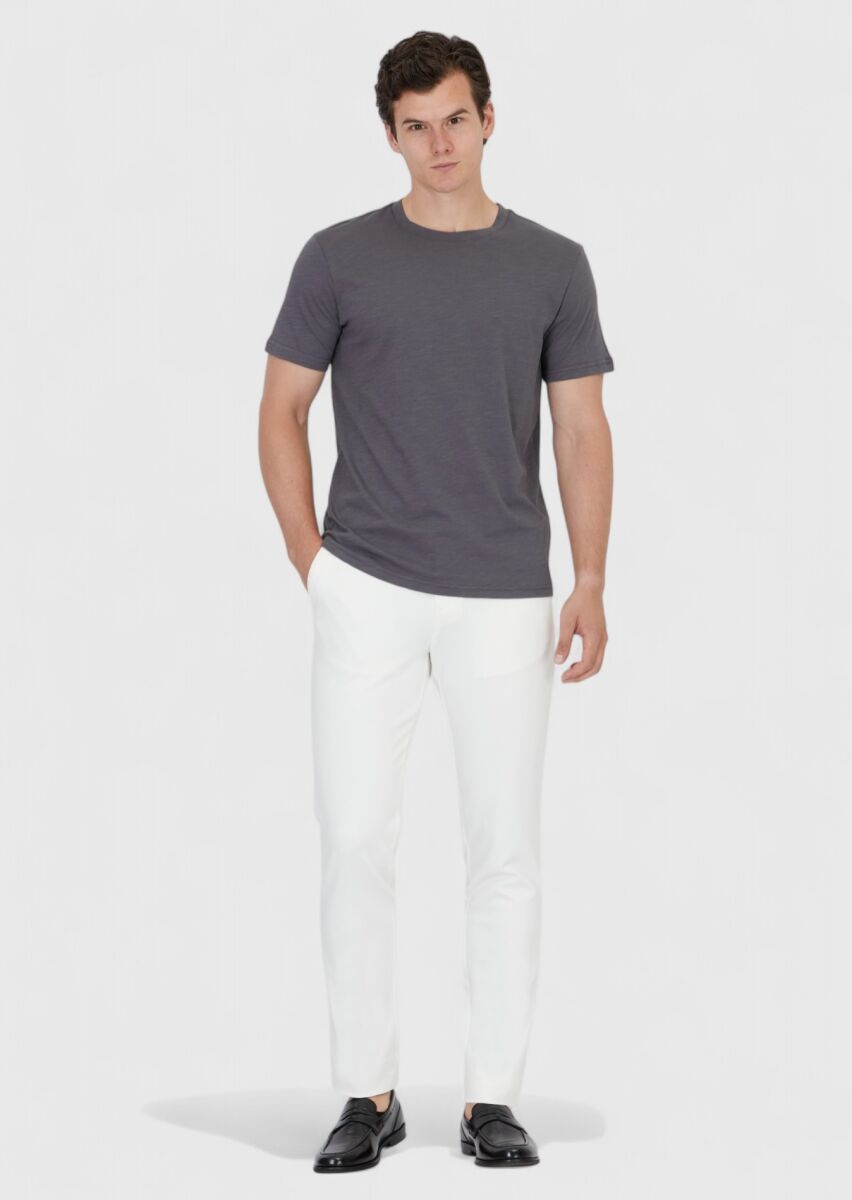 Hard Coal Plain Crew Neck 100% Cotton T-Shirt - 1