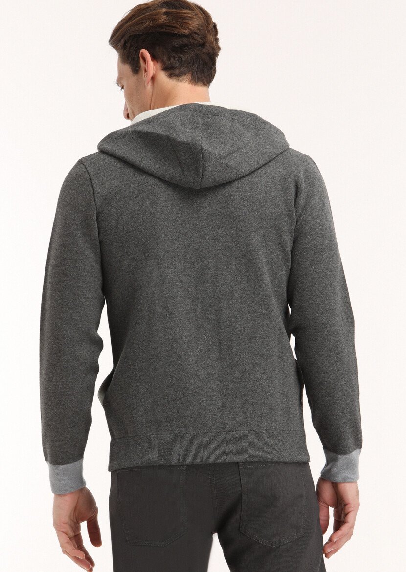 Hard Coal Plain Knitting Cardigan - 4