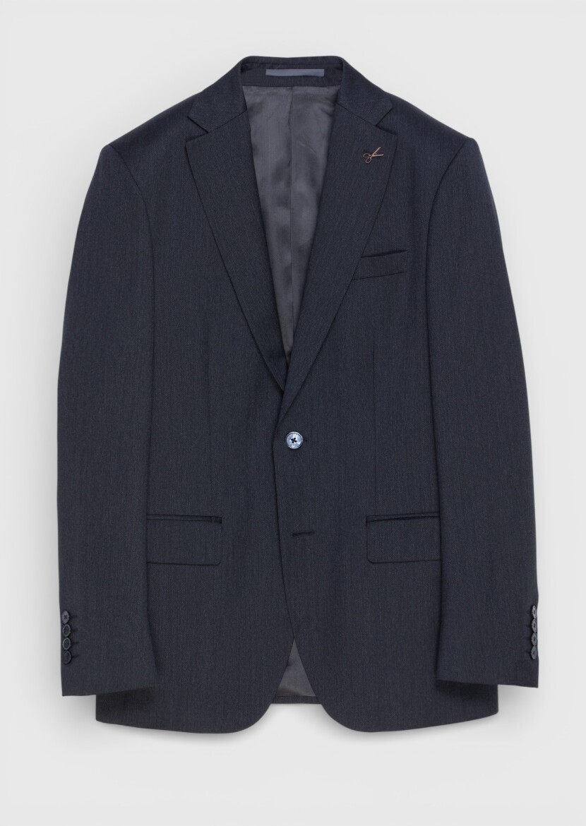 Hard Coal Plain Modern Fit 100% Wool Suit - 1