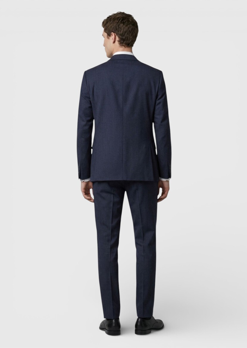 Hard Coal Plain Modern Fit 100% Wool Suit - 4