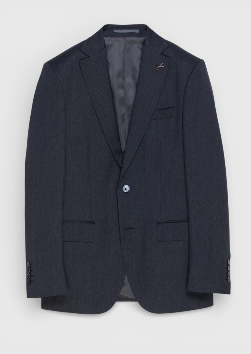 Hard Coal Plain Modern Fit 100% Wool Suit - 5