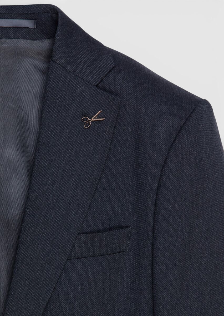 Hard Coal Plain Modern Fit 100% Wool Suit - 6