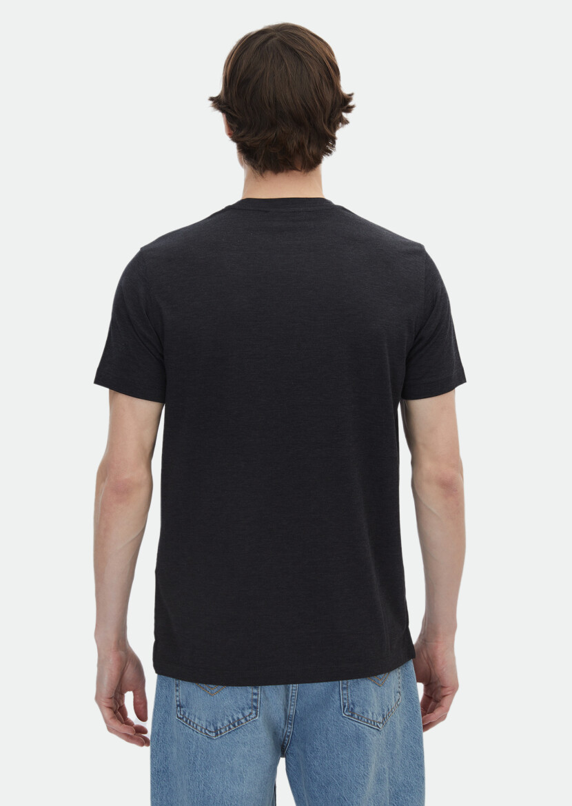 Hard Coal Plain Polo Neck Silk Blended T-Shirt - 6