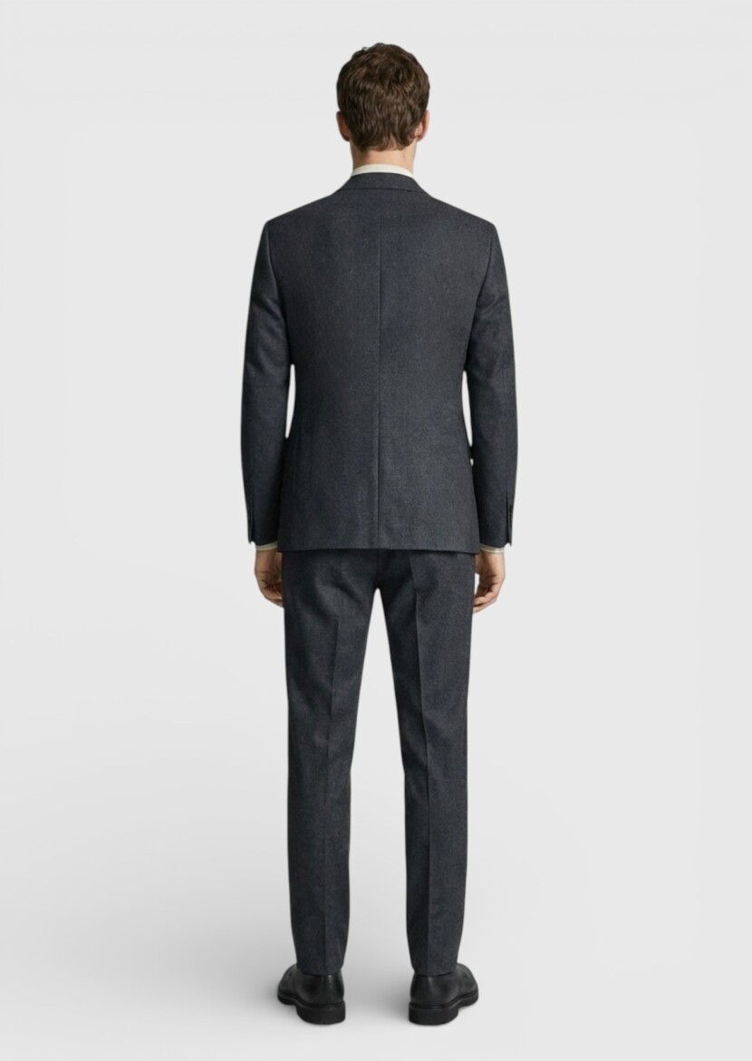 Hard Coal Plain Regular Fit 100% Wool Suit - 4