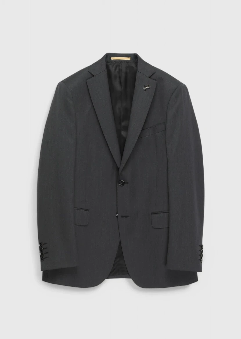 Hard Coal Plain Regular Fit 100% Wool Suit - 1