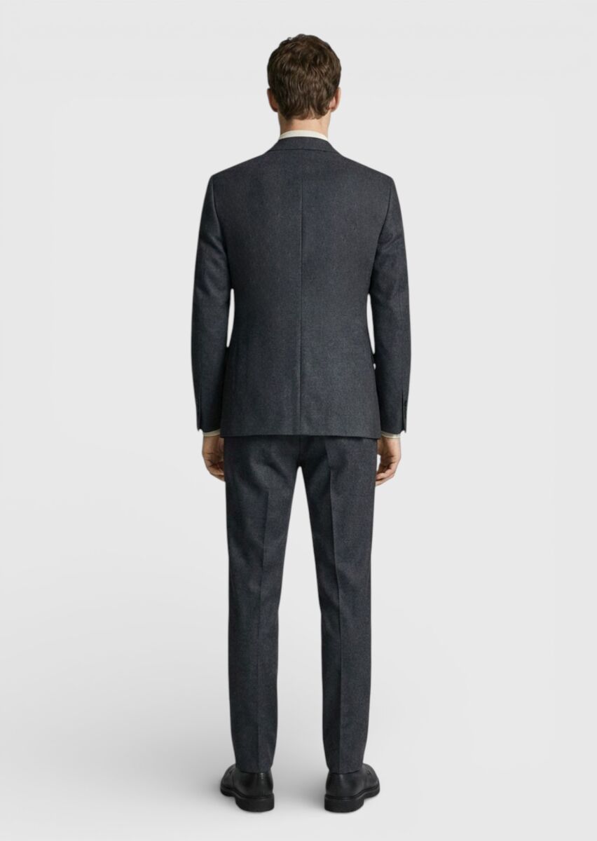 Hard Coal Plain Regular Fit 100% Wool Suit - 4
