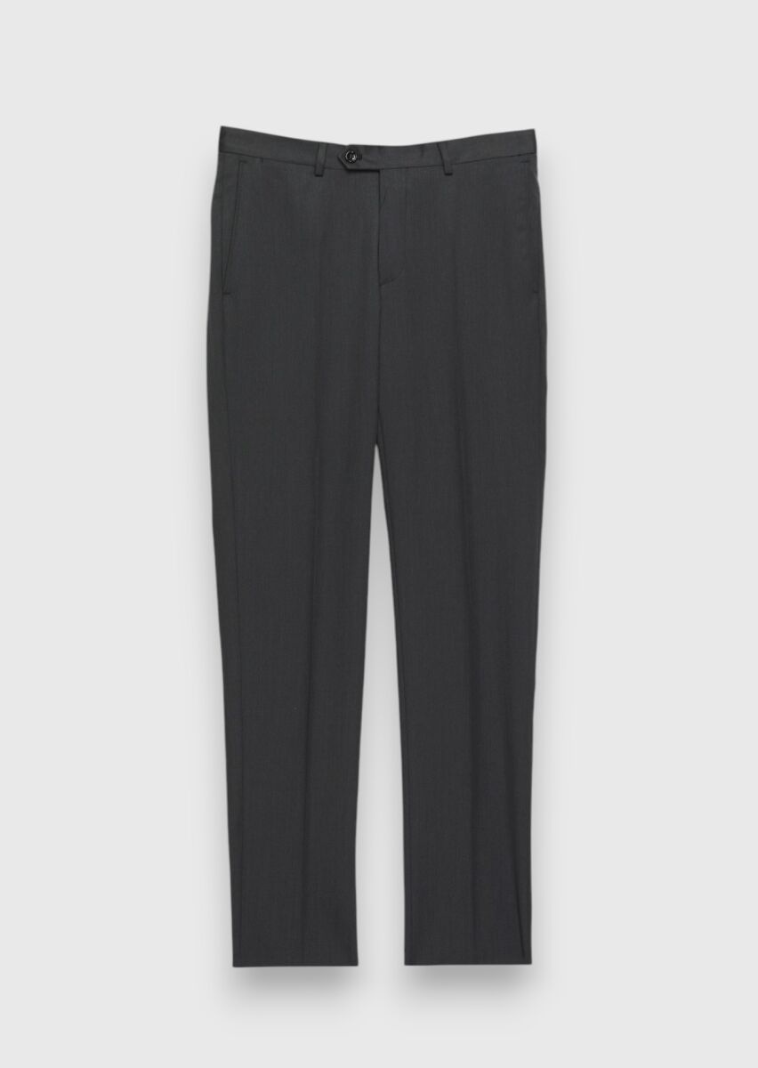 Hard Coal Plain Regular Fit 100% Wool Suit - 6