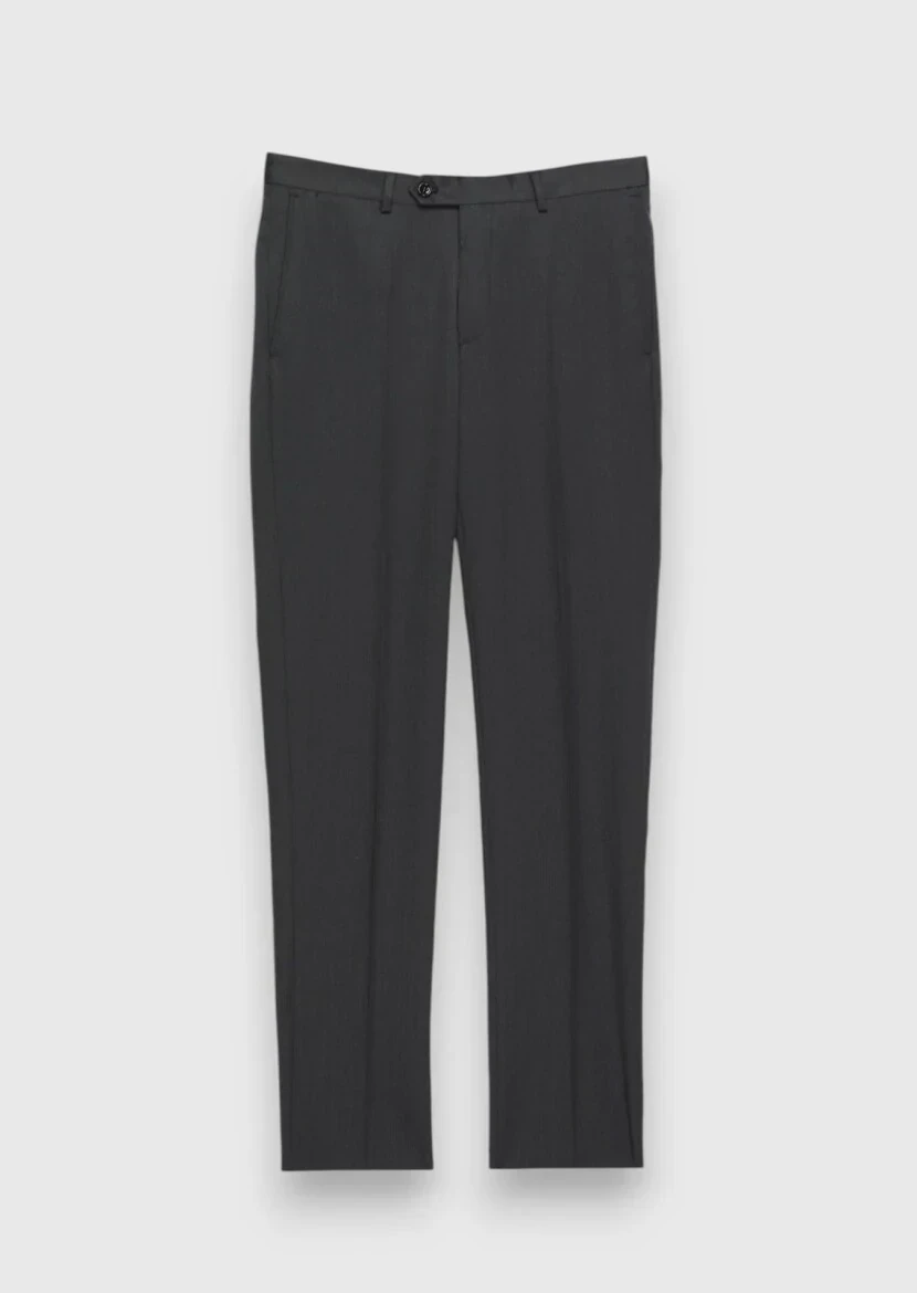 Hard Coal Plain Regular Fit 100% Wool Suit - 2