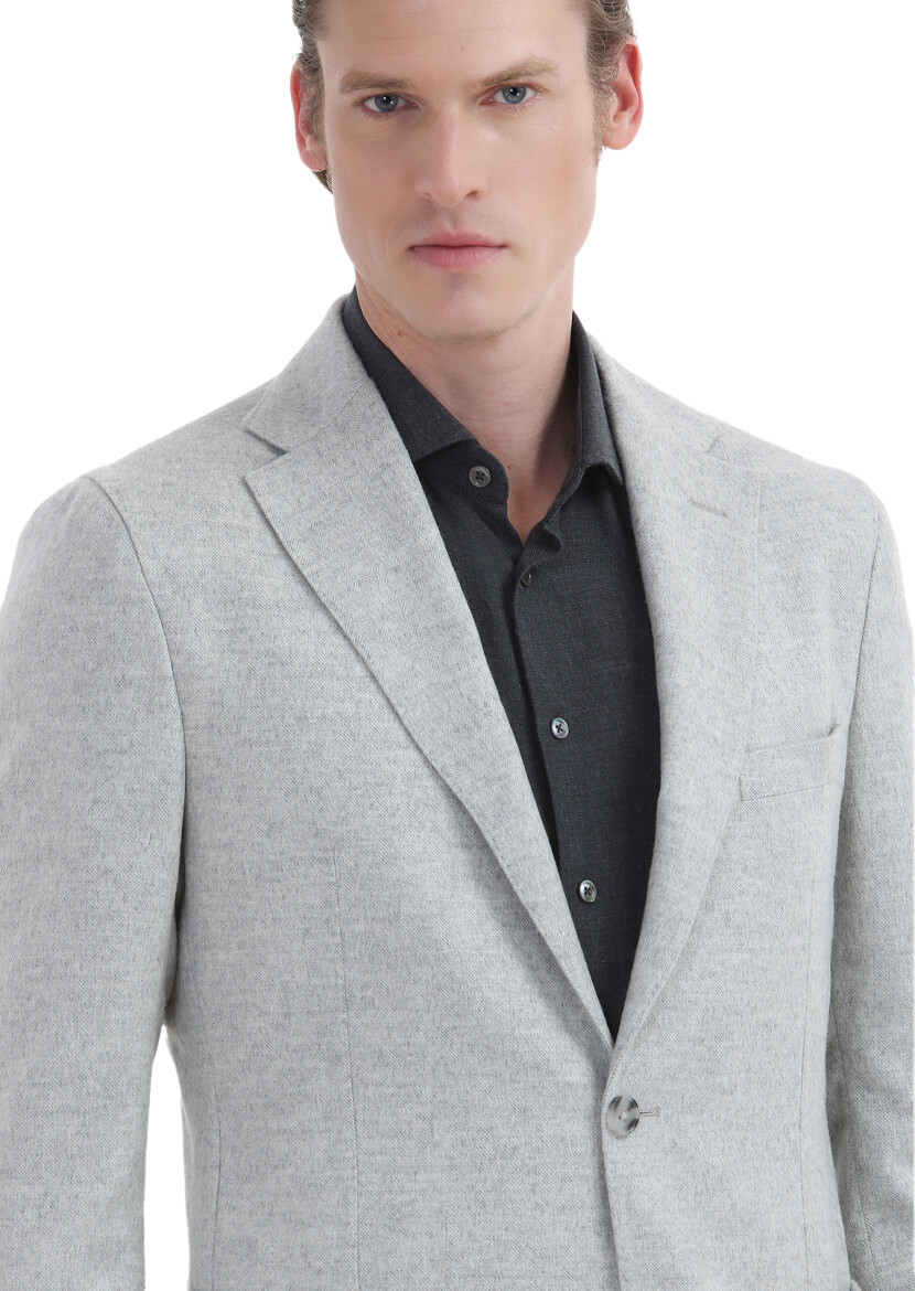 Hard Coal Plain Regular Fit Long Weaving Casual Cotton Blended Shirt - 4