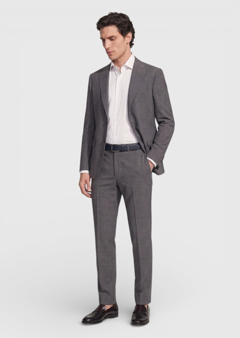 Hard Coal Plain Regular Fit Silk Blended Suit - RAMSEY