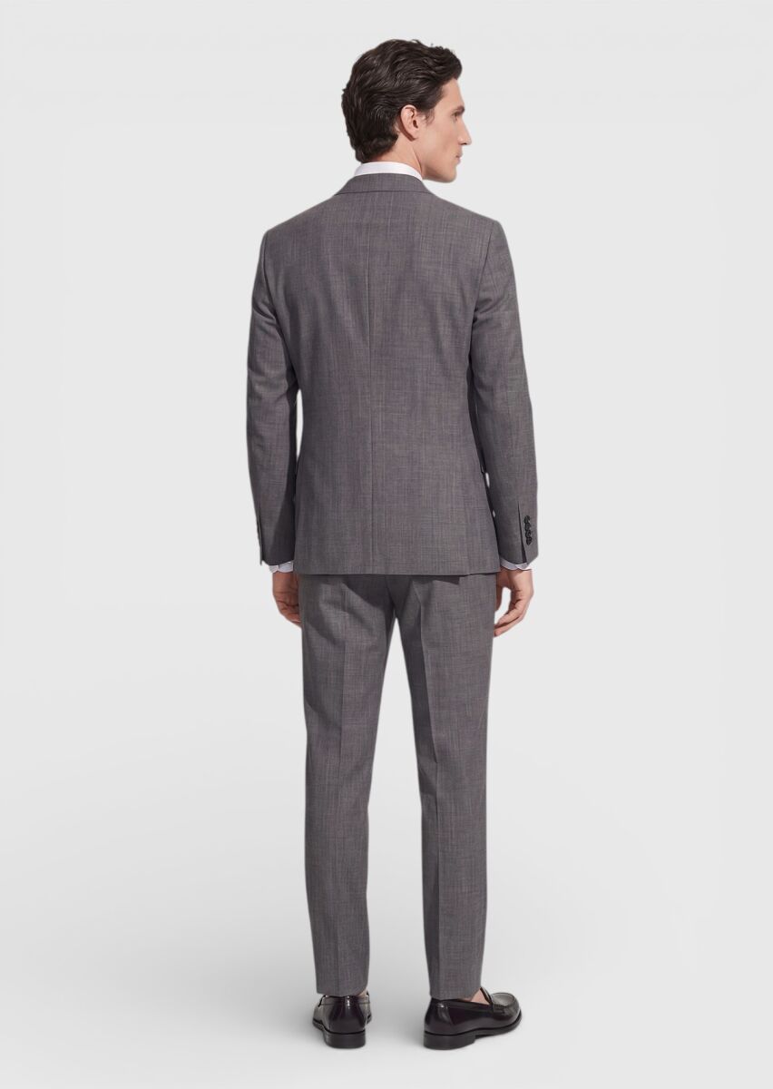 Hard Coal Plain Regular Fit Silk Blended Suit - 5