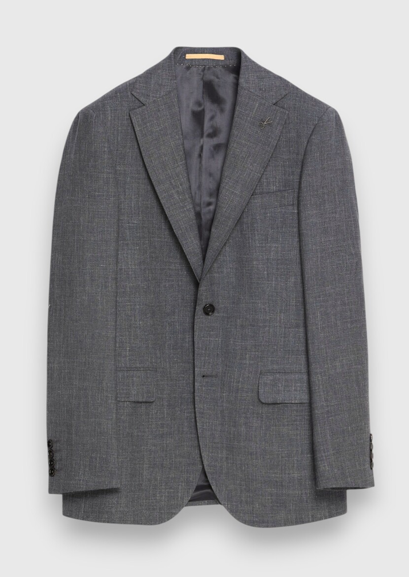 Hard Coal Plain Regular Fit Silk Blended Suit - 6