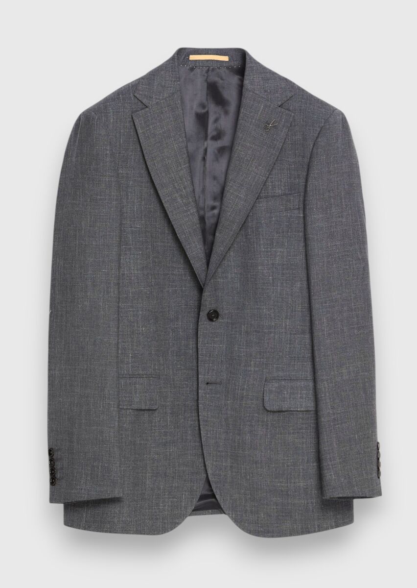 Hard Coal Plain Regular Fit Silk Blended Suit - 6