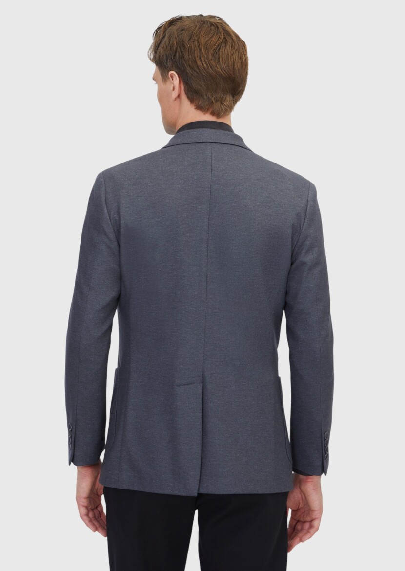 Hard Coal Plain Wool Blended Jacket - 7