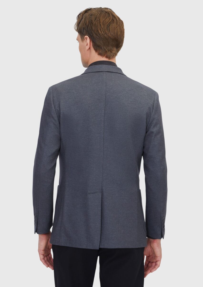 Hard Coal Plain Wool Blended Jacket - 7