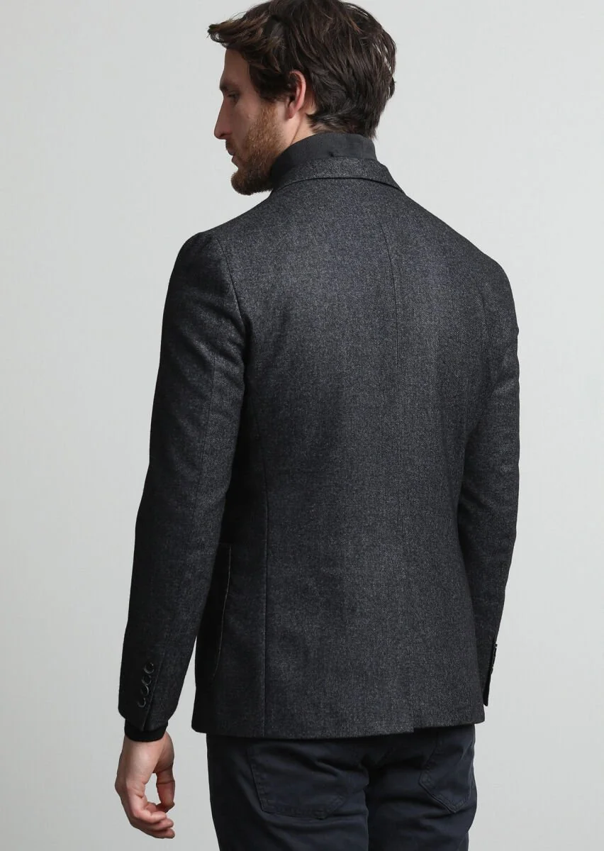 Hard Coal Plain Zeroweight Slim Fit Wool Blended Jacket - 4
