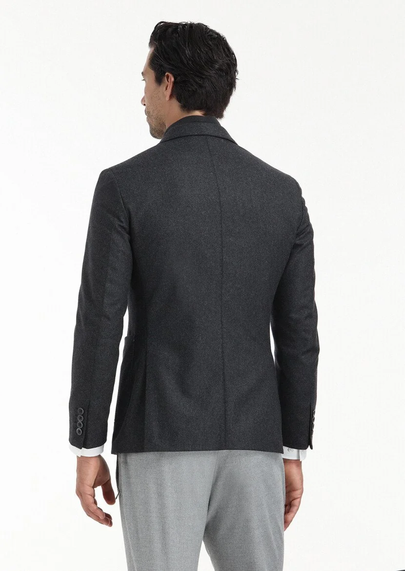 Hard Coal Plain Zeroweight Slim Fit Wool Blended Jacket - 6