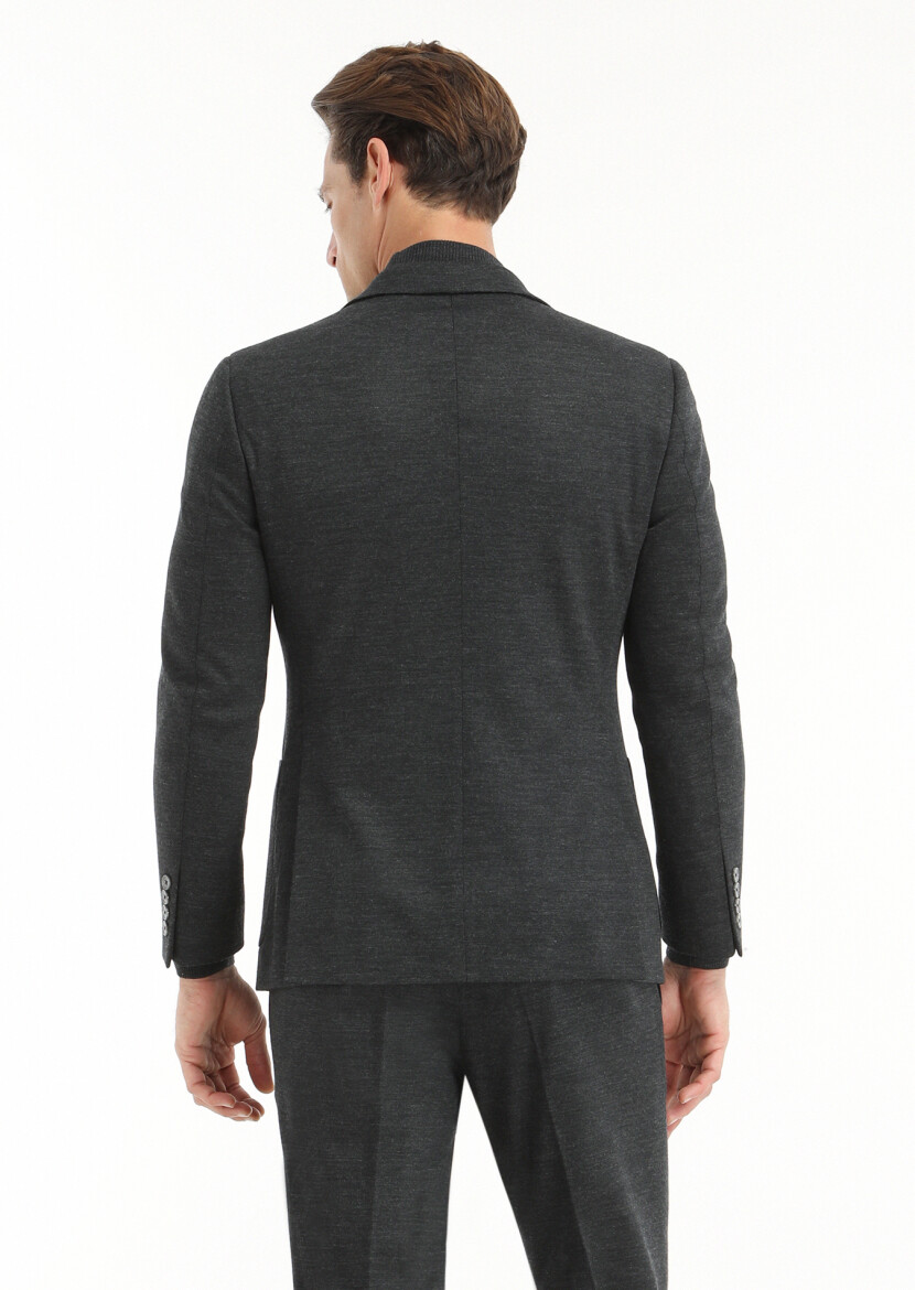 Hard Coal Plain Zeroweight Slim Fit Wool Blended Suit - 2