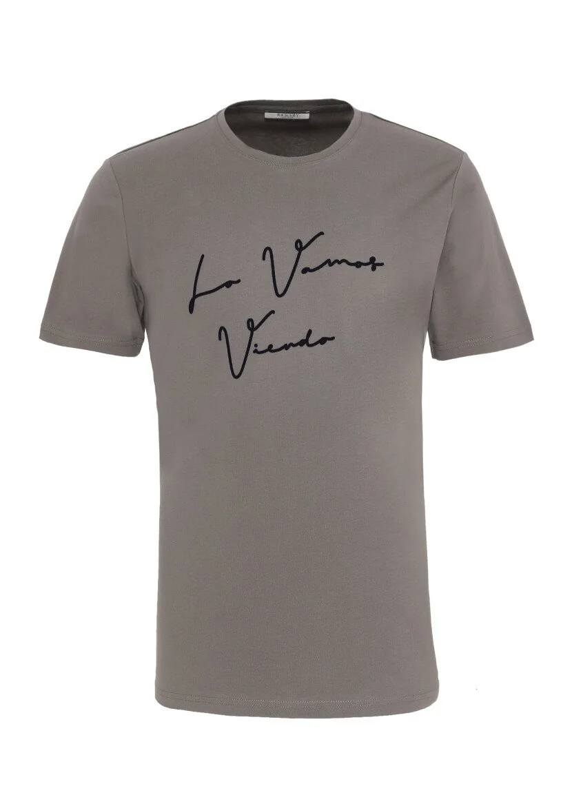 Hard Coal Printed Crew Neck 100% Cotton T-Shirt - 1