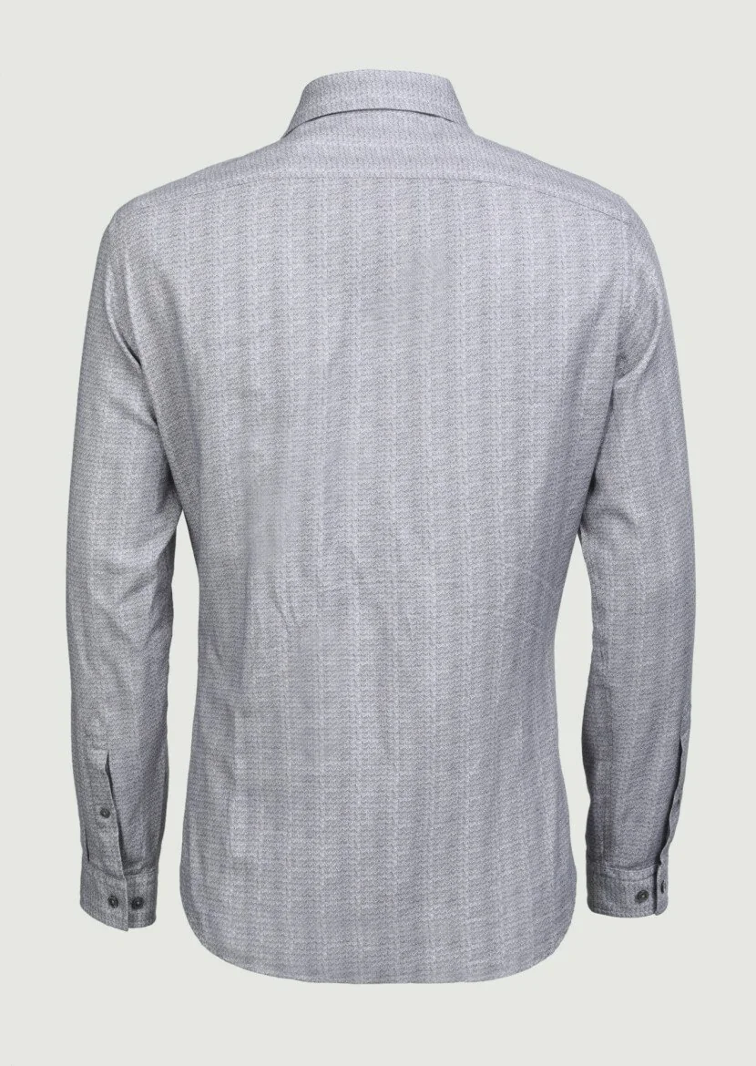 Hard Coal Printed Slim Fit Weaving Casual 100% Cotton Shirt - 7