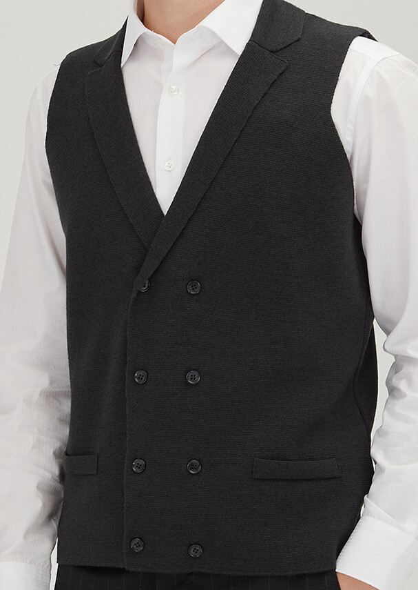 Hard Coal Regular Fit Butterfly Collar Casual Knitting Knit Vest - 3