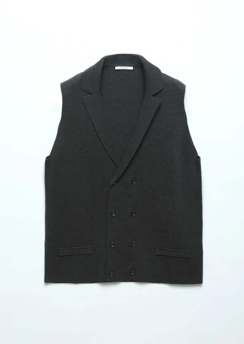 Hard Coal Regular Fit Butterfly Collar Casual Knitting Knit Vest - 7
