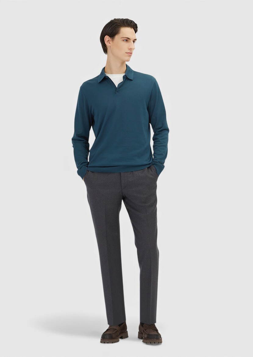 Hard Coal Regular Fit Classical 100% Wool Trousers - RAMSEY