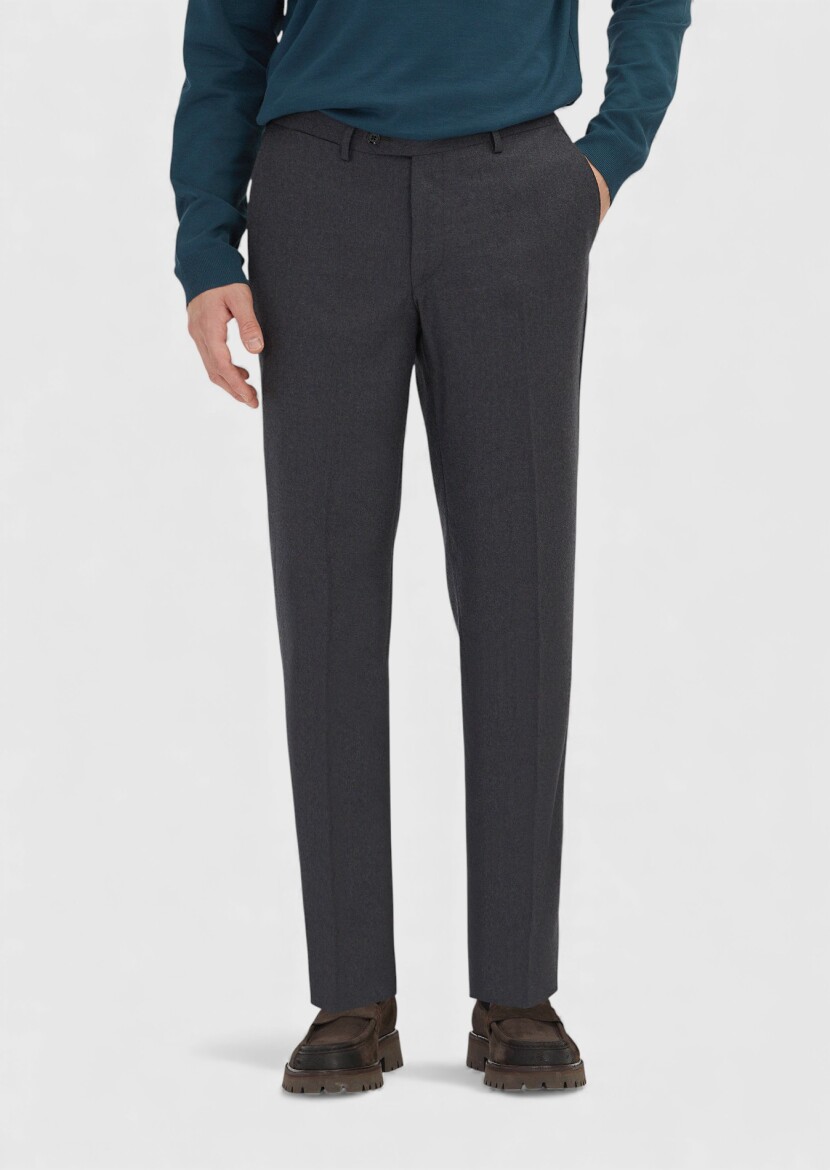 Hard Coal Regular Fit Classical 100% Wool Trousers - RAMSEY