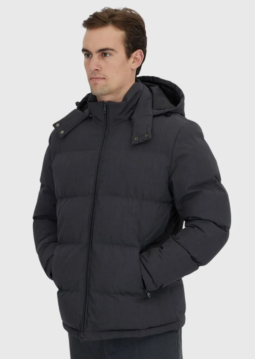 Hard Coal Regular Fit Hooded Casual Weaving Coat - 3