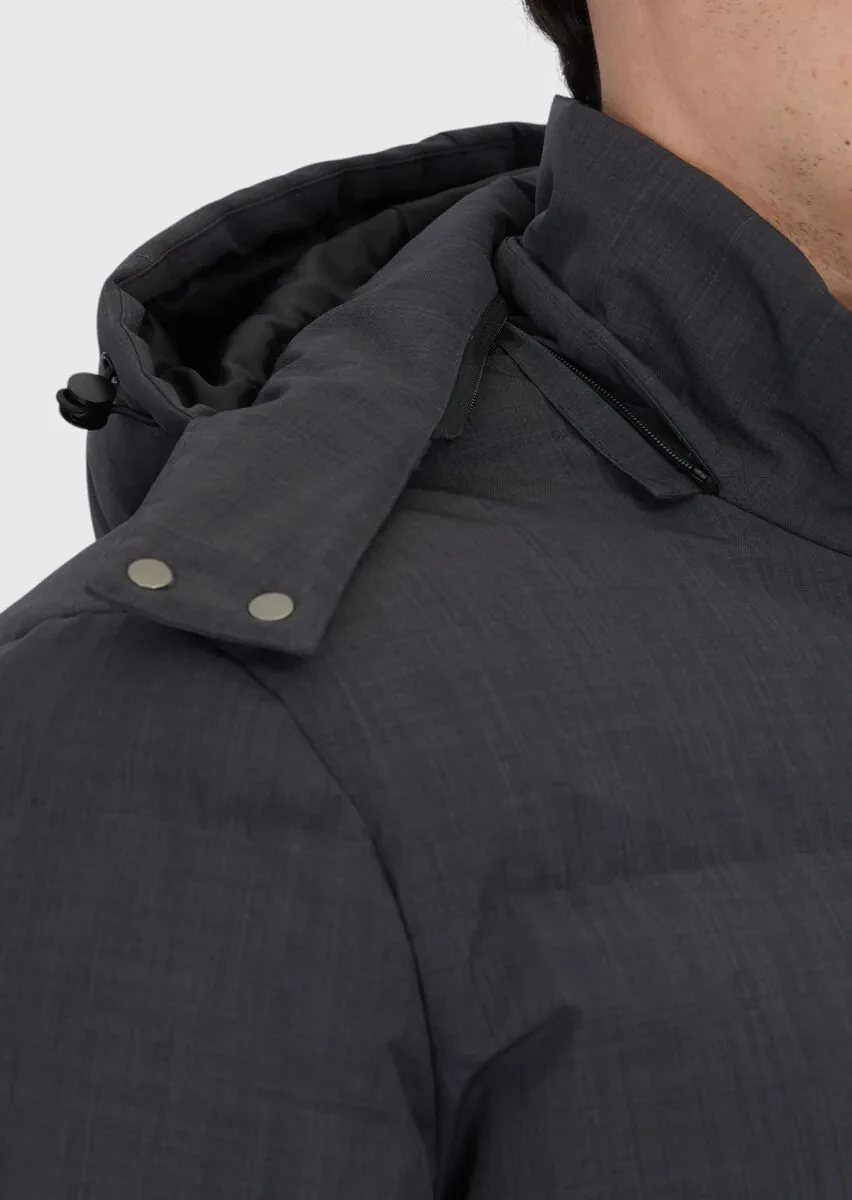 Hard Coal Regular Fit Hooded Casual Weaving Coat - 5