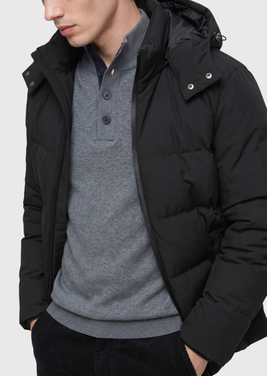 Hard Coal Regular Fit Hooded Casual Weaving Coat - 3