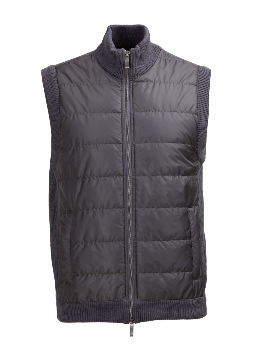 Hard Coal Regular Fit Mock-Turtleneck Casual Knitting Knit Vest - 1