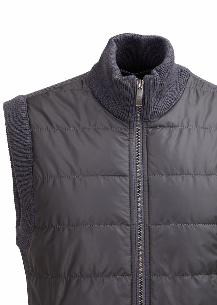 Hard Coal Regular Fit Mock-Turtleneck Casual Knitting Knit Vest - 2