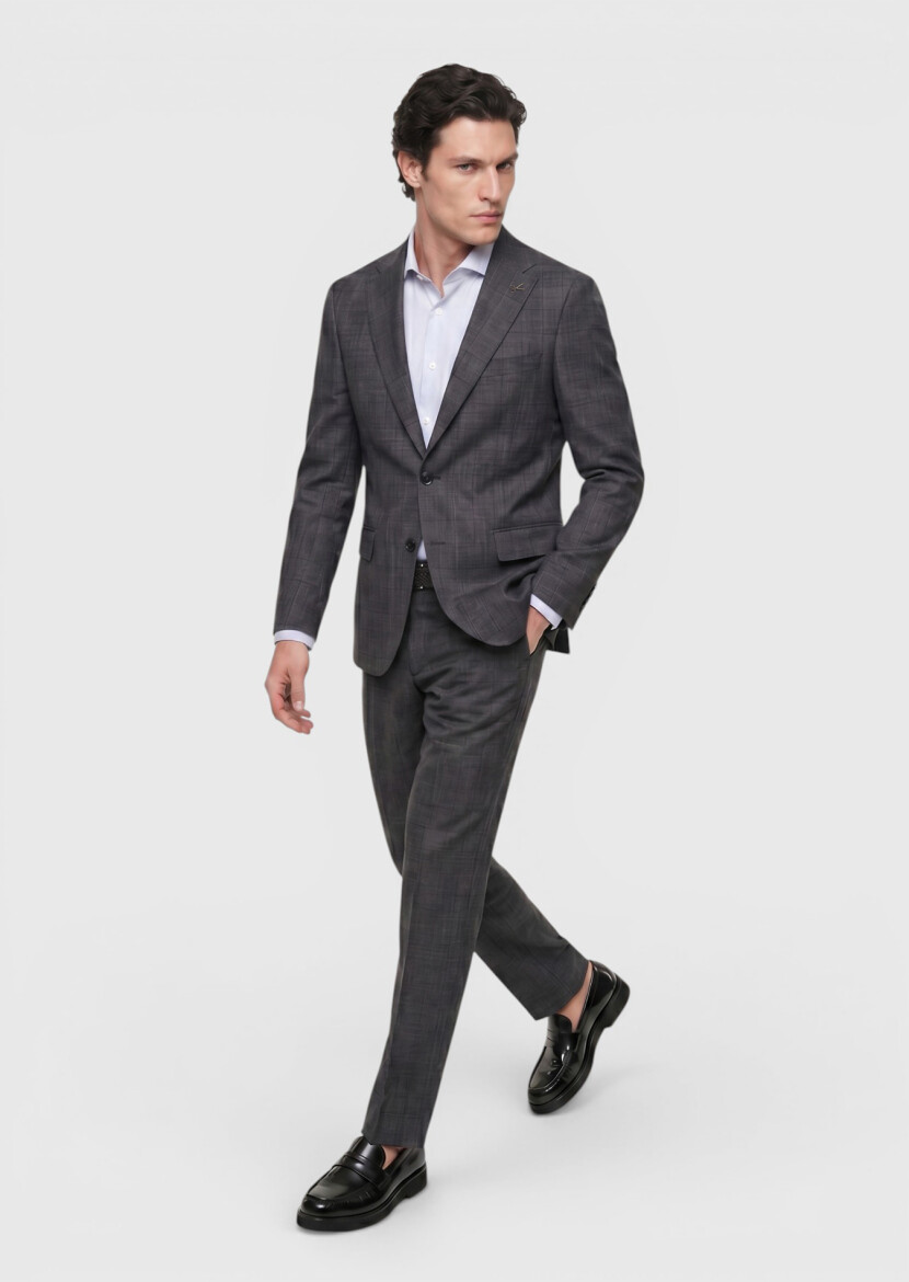 Hard Coal Regular Fit Silk Blended Suit - 3