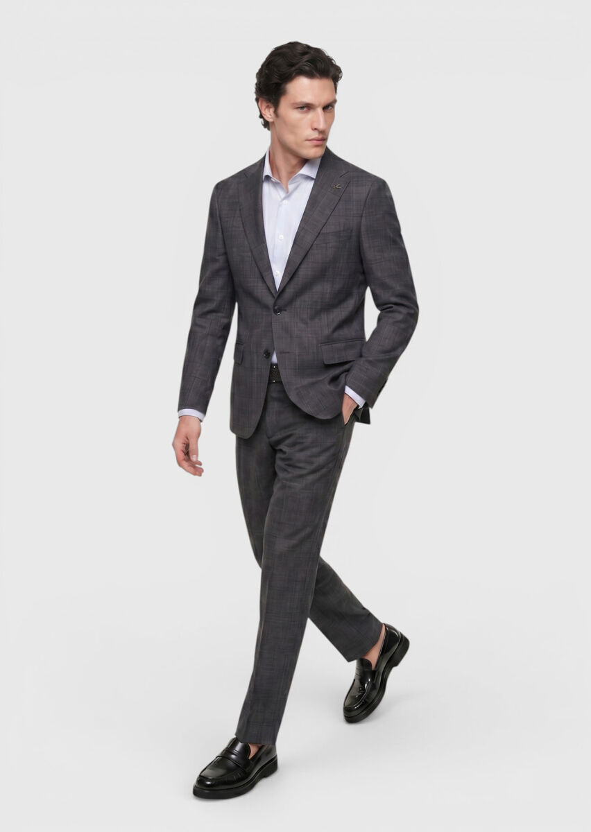 Hard Coal Regular Fit Silk Blended Suit - 3