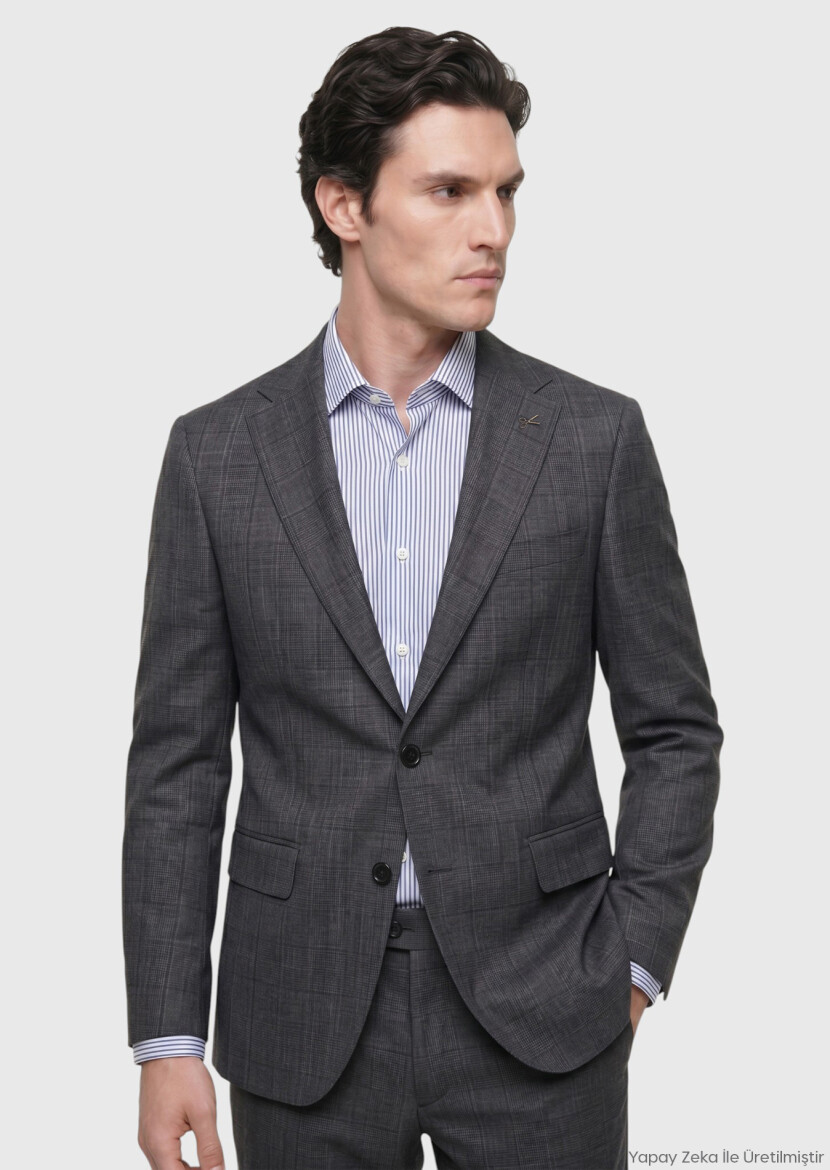 Hard Coal Regular Fit Silk Blended Suit - RAMSEY