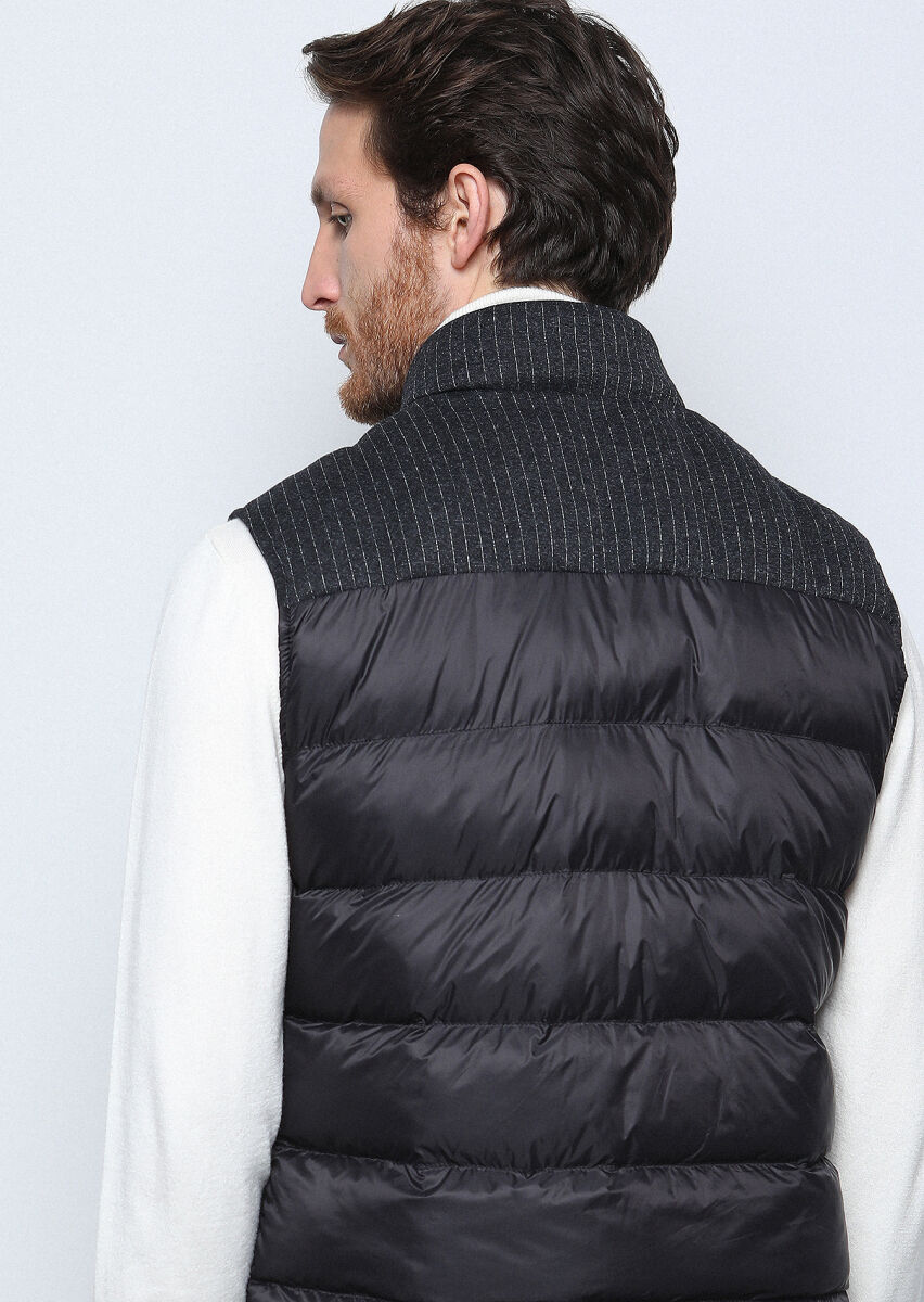 Hard Coal Regular Fit Turtleneck Casual Knitting Puffer Puffer Vest - 5